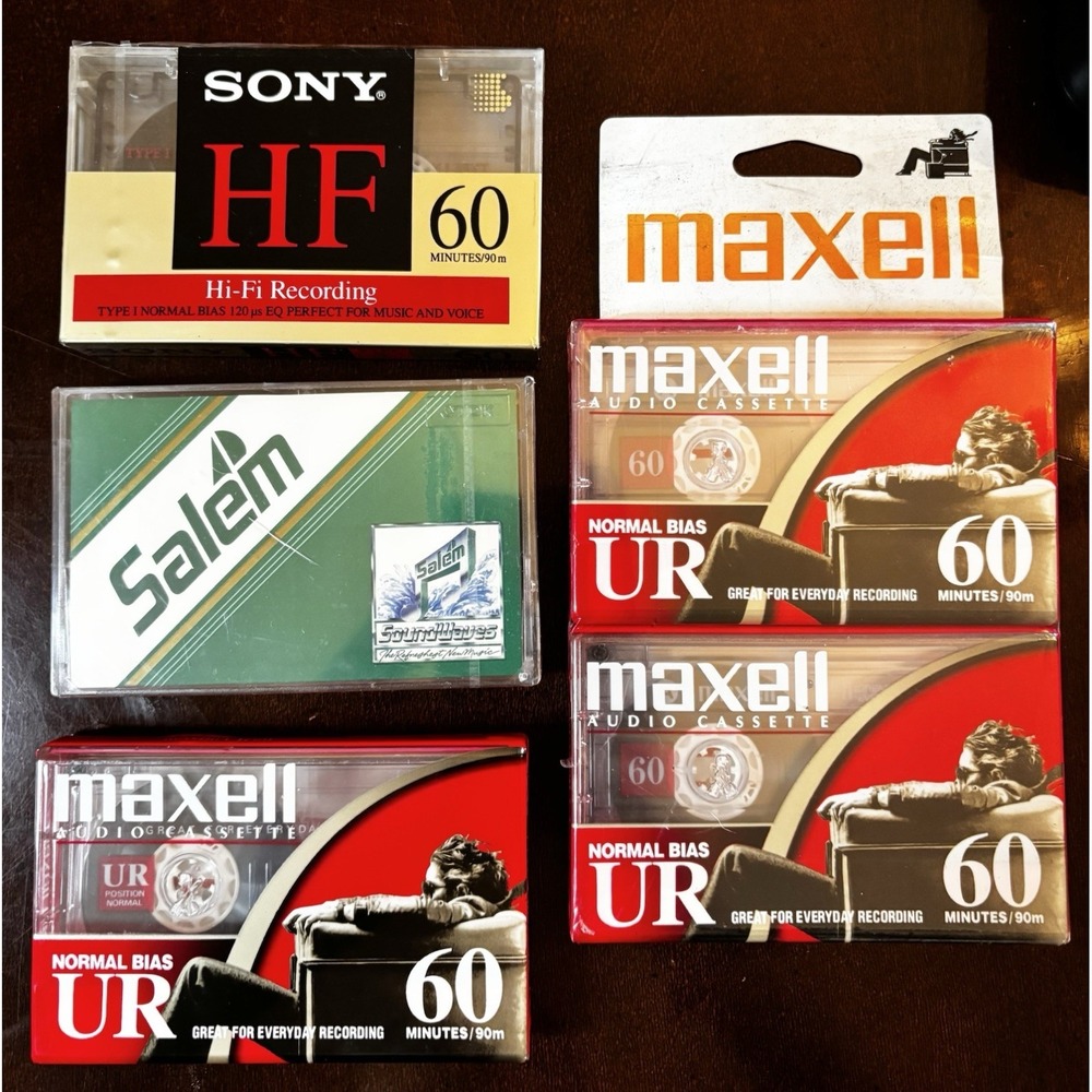VINTAGE Blank Cassette Tapes Lot ~ Salem Promo Maxell Sony SEALED